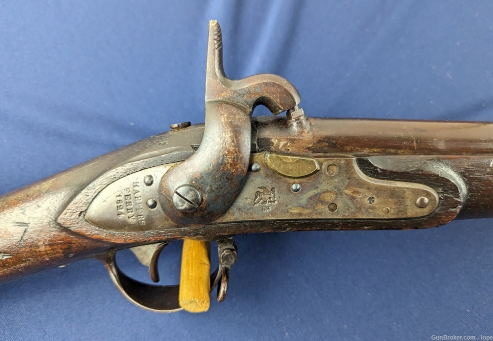 RARE 1816 Harper Ferry Conversion Musket Original National Armory Brown-img-1