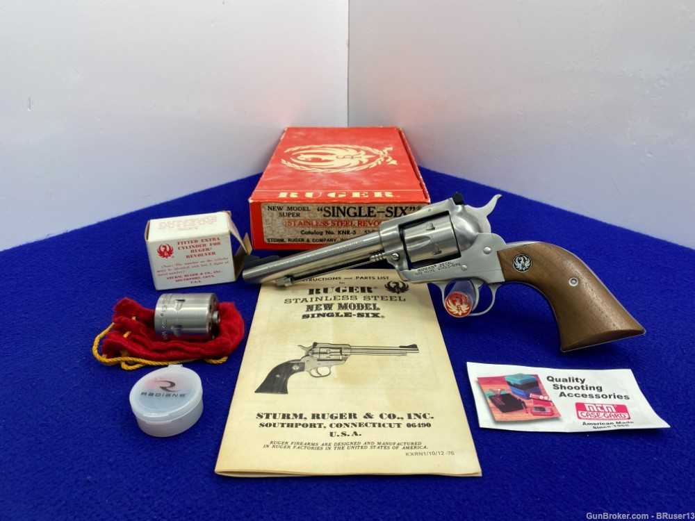 1978 Ruger New Model Super Single Six .22LR *STAINLESS CONVERTIBLE MODEL* -img-0