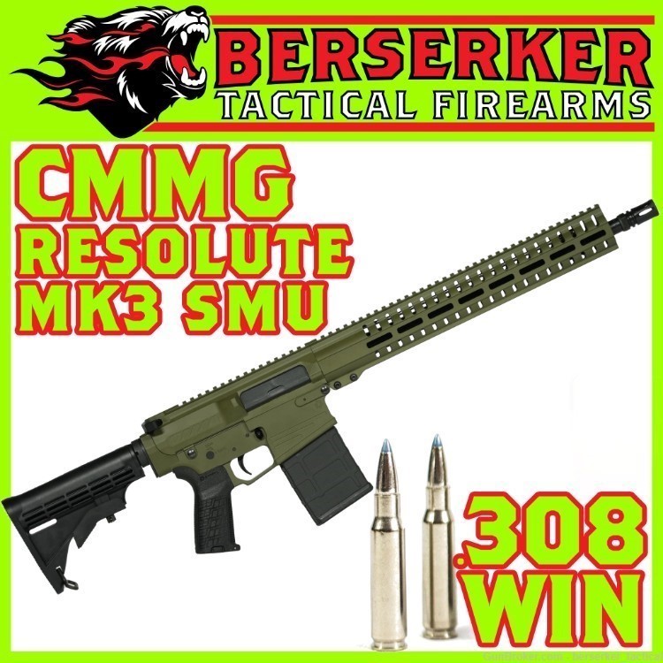 CMMG RESOLUTE Mk3 .308 WIN 16.1" Sniper Green Battle Rifle SMU-img-0