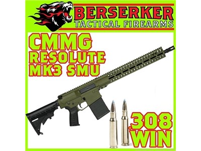 CMMG RESOLUTE Mk3 .308 WIN 16.1" Sniper Green Battle Rifle SMU
