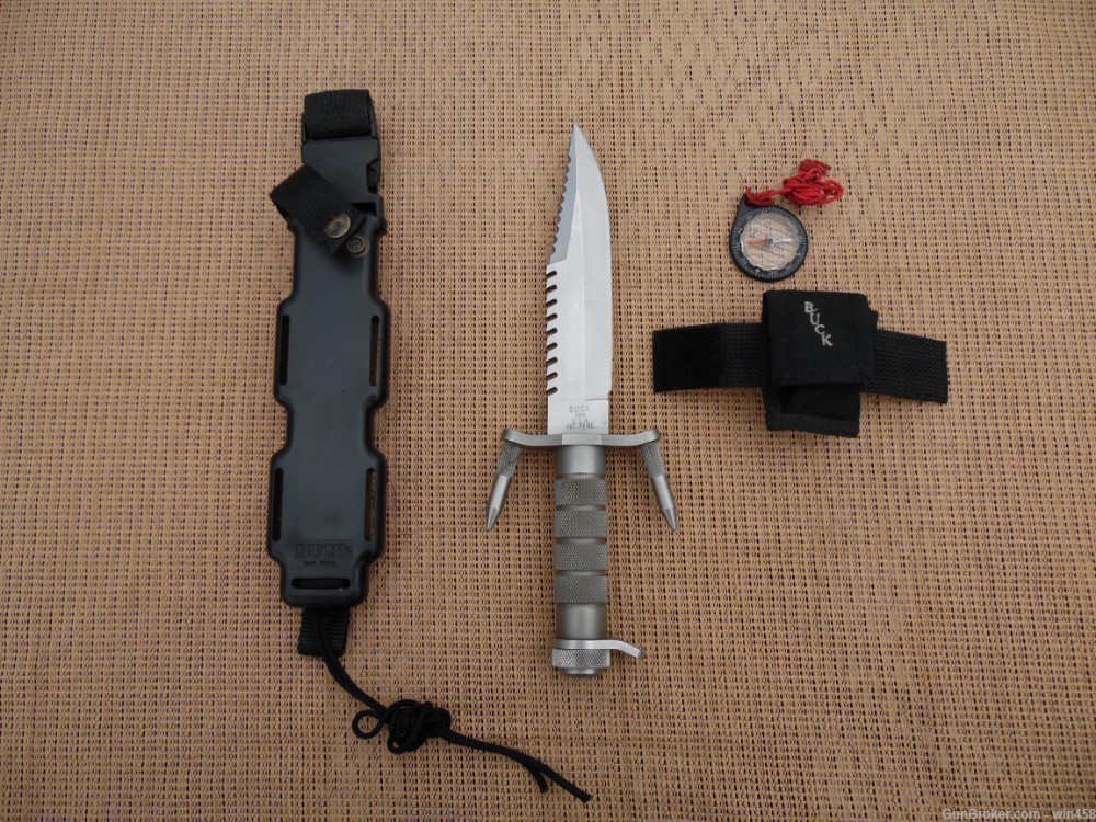 US BUCKMASTER MODEL 184 FIGHTING KNIFE SURVIVAL KNIFE WITH SCABBARD (Pics)-img-2