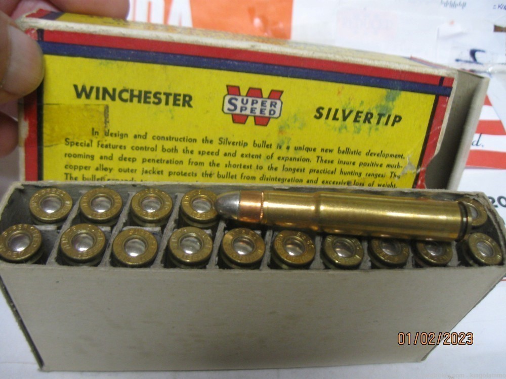 Exc Scarce Winchester BEAR Box 32 Remington 170gr SuperSpeed SILVERTIP Ammo-img-7