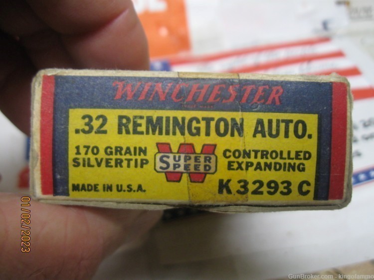 Exc Scarce Winchester BEAR Box 32 Remington 170gr SuperSpeed SILVERTIP Ammo-img-9