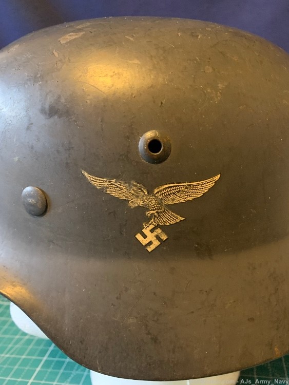 WW2 Rare Early German Luftwaffe Helmet -img-1