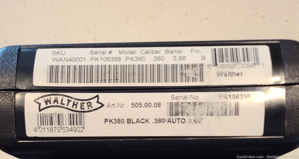 Walther PK380 .380 3.66" Black with Box Manual-img-2