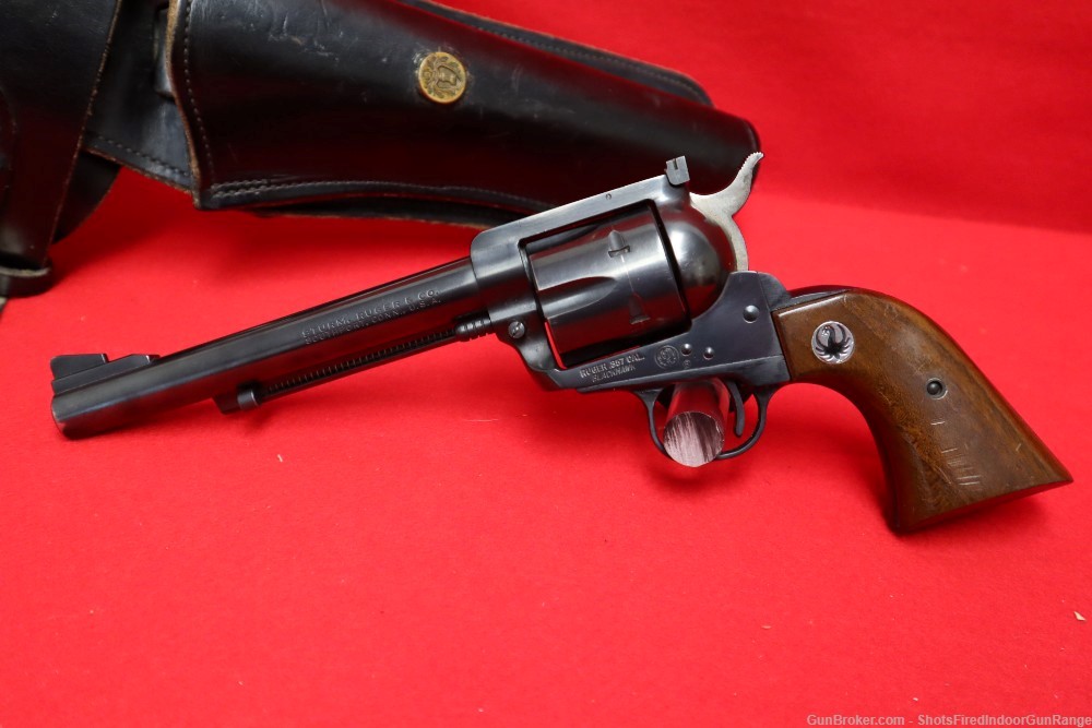 1962 Ruger Blackhawk .357 Magnum 3 Screw With Leather Holster-img-5