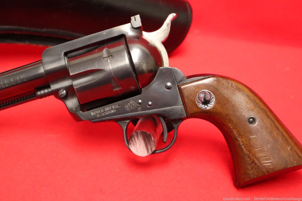 1962 Ruger Blackhawk .357 Magnum 3 Screw With Leather Holster-img-6