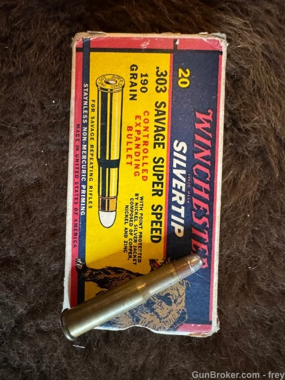 .303 Savage Winchester Silver tip Super Speed 190  20 Rnds & Vintage Box -img-2