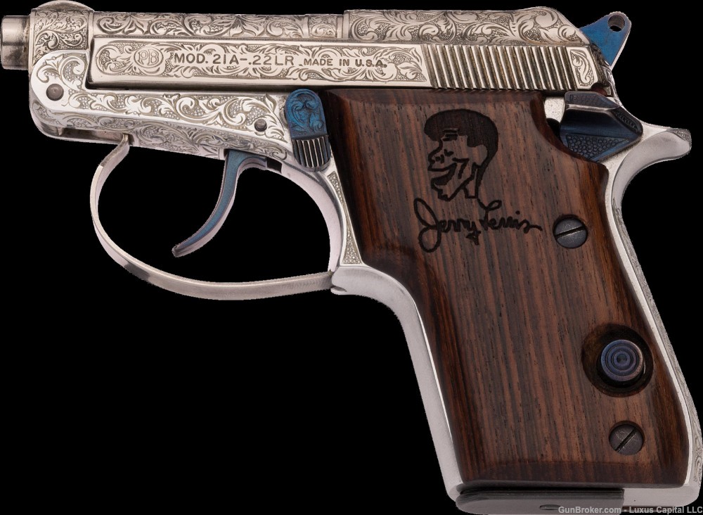 Jerry Lewis Documented and Engraved Beretta Model 21A Pistol-img-0