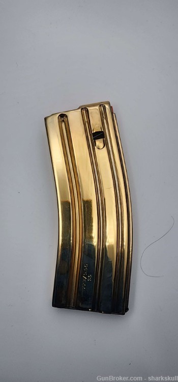 24K Gold Plated ASC AR-15 .223/5.56 30-Round Stainless Steel Magazine  -img-0