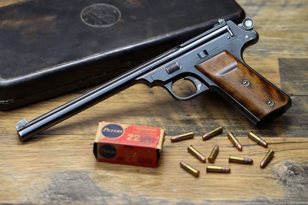 Rare Smith & Wesson S&W Straight Line Target 22 LR Single Shot Original Box-img-0