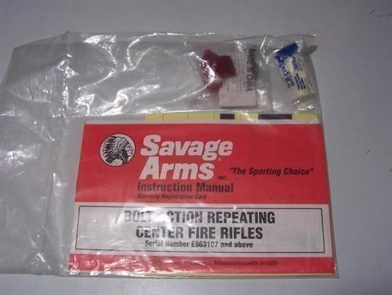 New Savage Rifle Instruction Manual-lock-Ear plugs-img-0