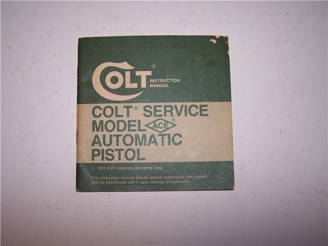 Colt Service Mod. ACE Auto. Pistol Manual (Factory-img-0