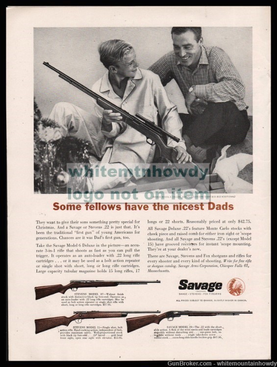1957 SAVAGE Model 6 & 28 Stevens 87, 15 Rifle PRINT AD-img-0