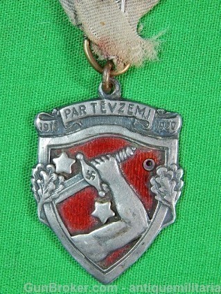  Latvian Latvia Pre WW2 Badge Medal Pin Enamel -img-0