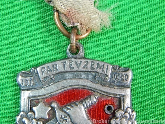  Latvian Latvia Pre WW2 Badge Medal Pin Enamel -img-2