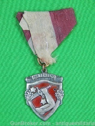  Latvian Latvia Pre WW2 Badge Medal Pin Enamel -img-1