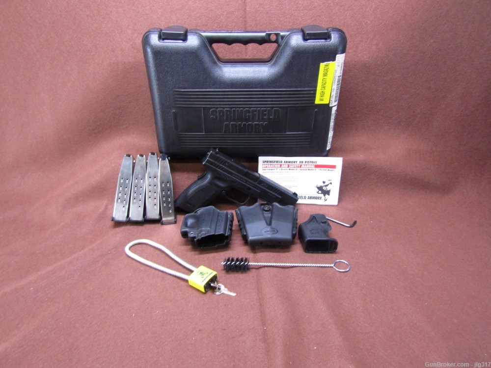 Springfield Armory XD45 Tactical 45 ACP Semi Pistol Carry Kit 4x 13 RD Mags-img-0
