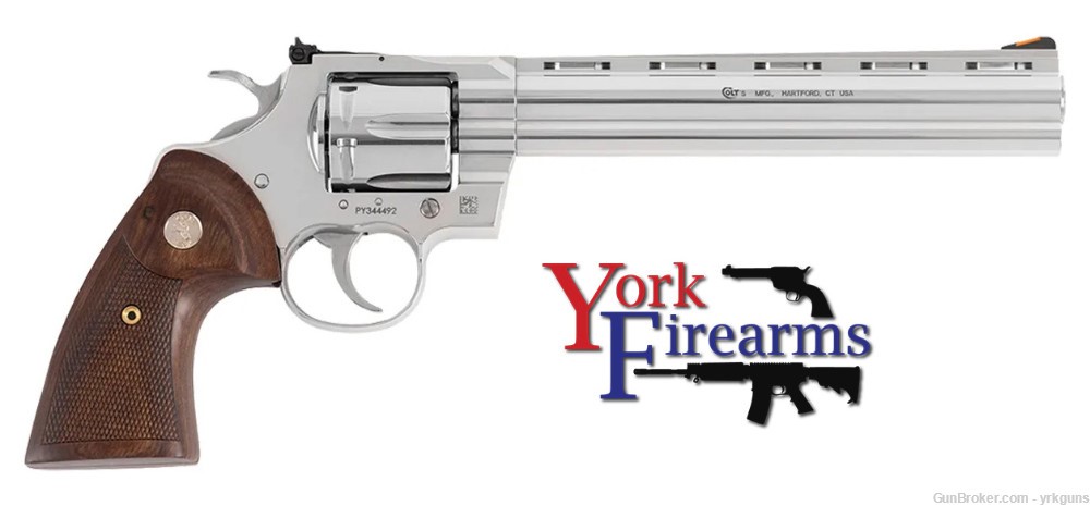 Colt Python 357MAG 8" Stainless/Walnut Revolver NEW PYTHON-SP8WTS-img-1