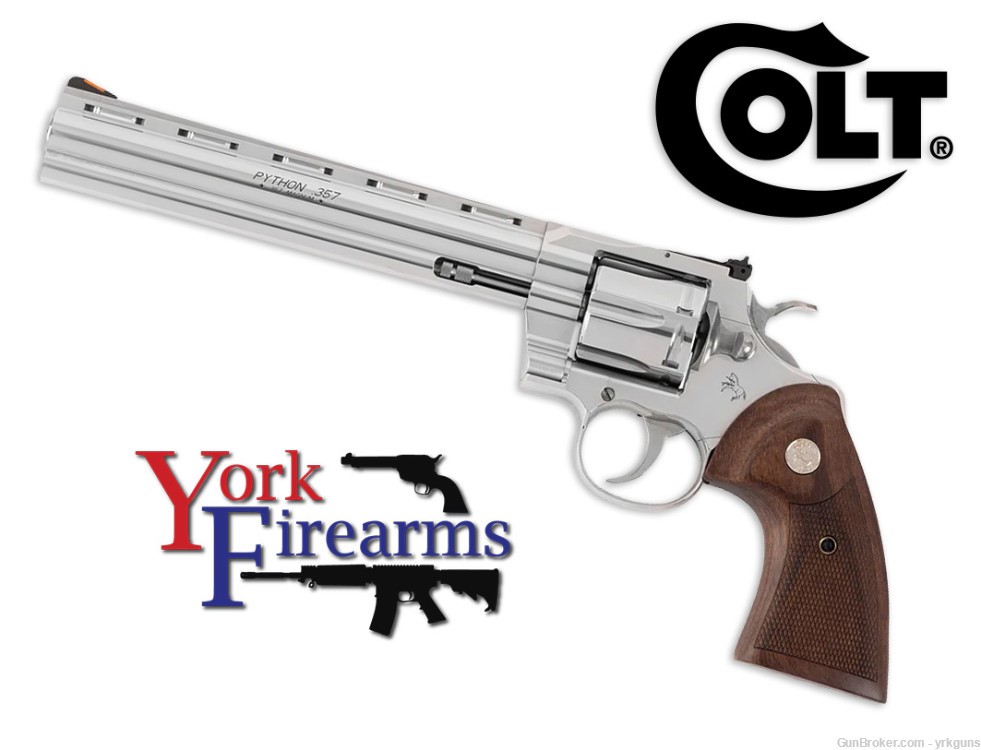 Colt Python 357MAG 8" Stainless/Walnut Revolver NEW PYTHON-SP8WTS-img-0