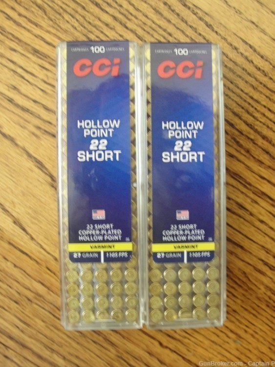 1000 Rounds of CCI 22 Short Hollow Point Ammo - 27 Grain - 1105 FPS-img-1