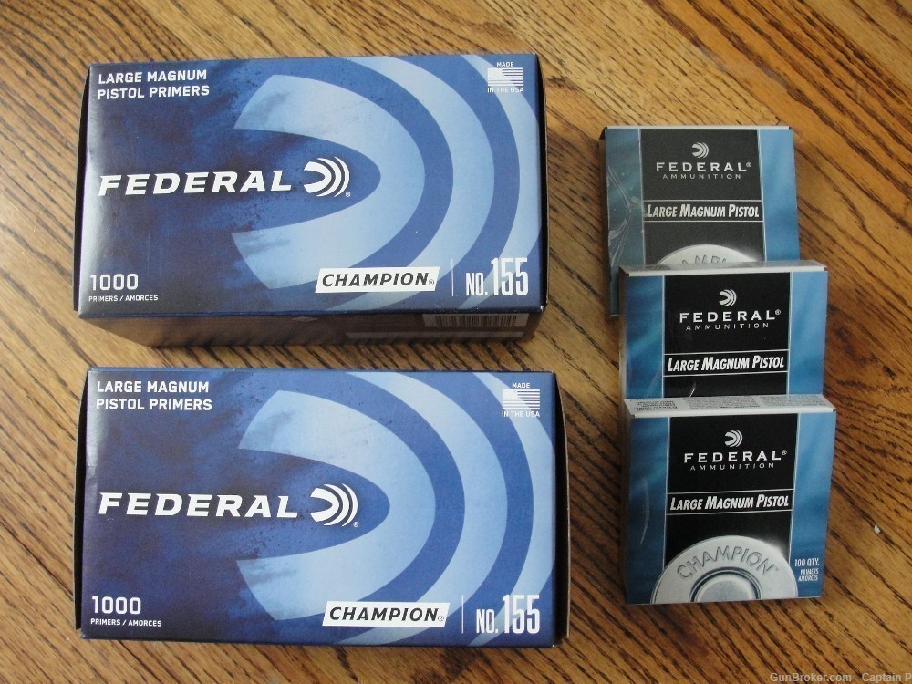 Federal Large Magnum Pistol Primers No 155 - $14.88/100 - Combined Shipping-img-0