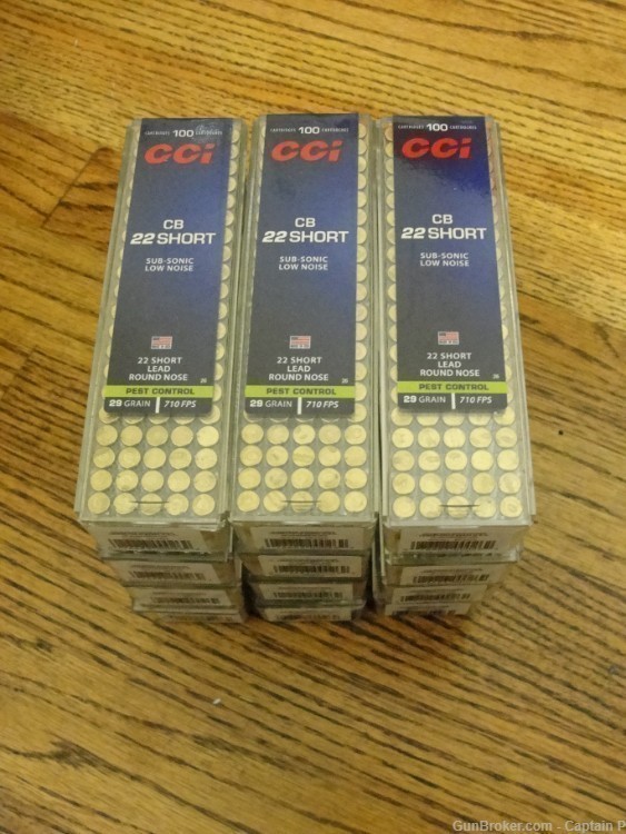 1000 Rounds of CCI 22 Short CB - 29 Grain Lead Round Nose - 710 FPS -img-1