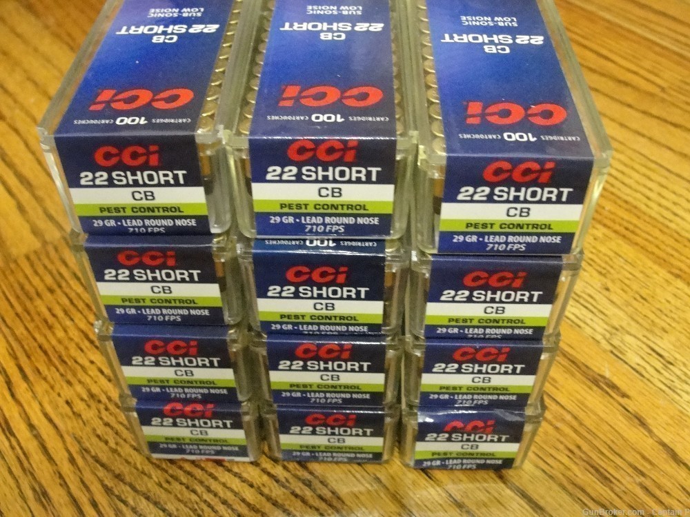 1000 Rounds of CCI 22 Short CB - 29 Grain Lead Round Nose - 710 FPS -img-0