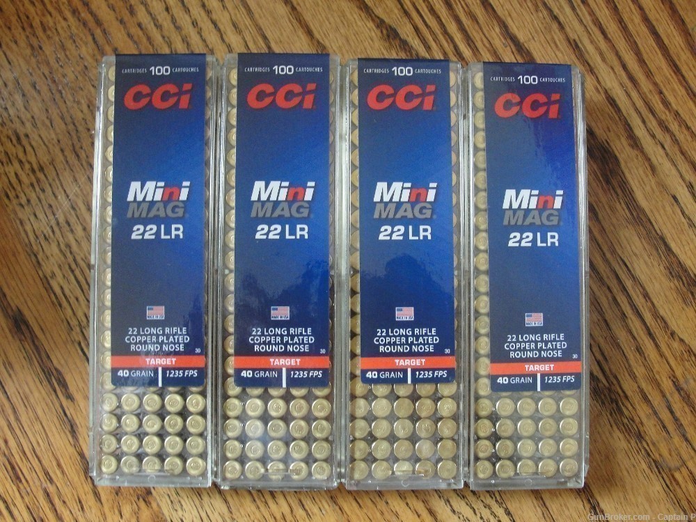 1200 Rounds of CCI Mini-Mags 22 LR - 40 Grain Plated Round Nose-img-1
