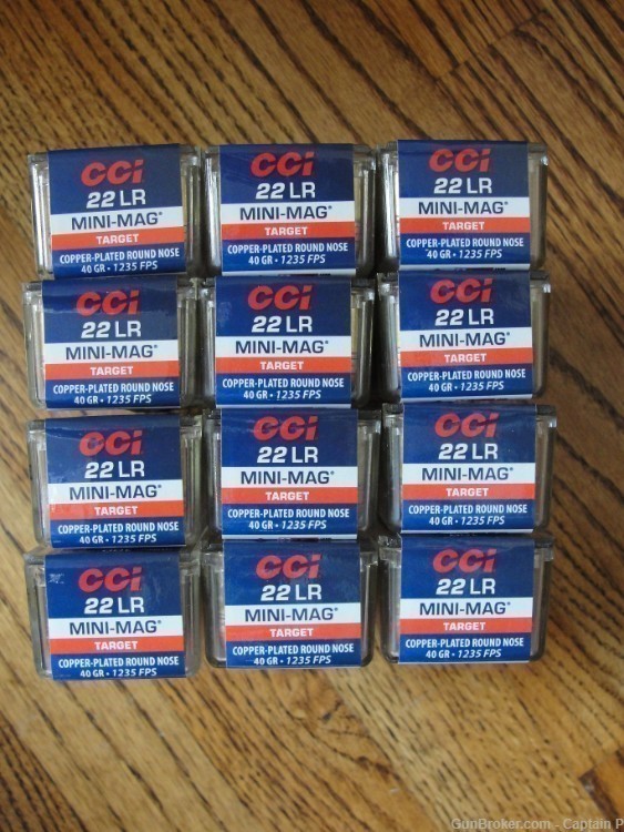 1200 Rounds of CCI Mini-Mags 22 LR - 40 Grain Plated Round Nose-img-0