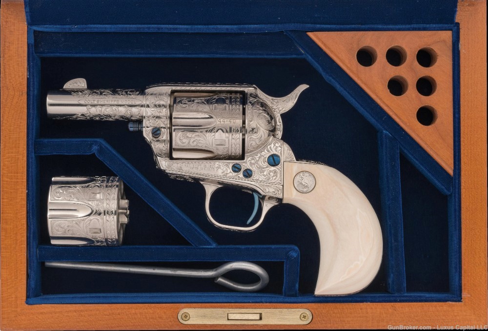 Colt Sheriff’s Model Revolver - Cased Signed Master Engraved John Adams Sr.-img-0