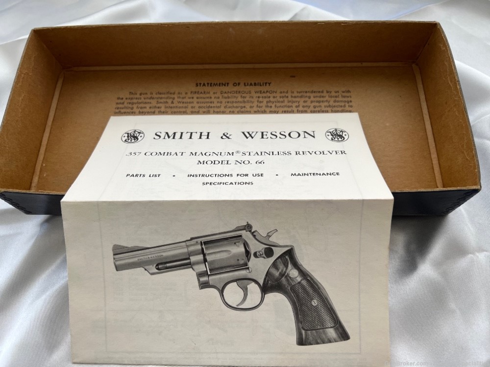 SMITH & WESSON VINTAGE  MODEL 66 COMBAT MAGNUM FACTORY BOX  FULL DOCUMENTS -img-19