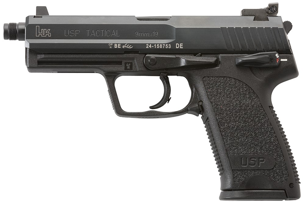H&K USP9 Tactical V1 9mm Pistol 4.86 Threaded barrel, 15+1 Black-img-0