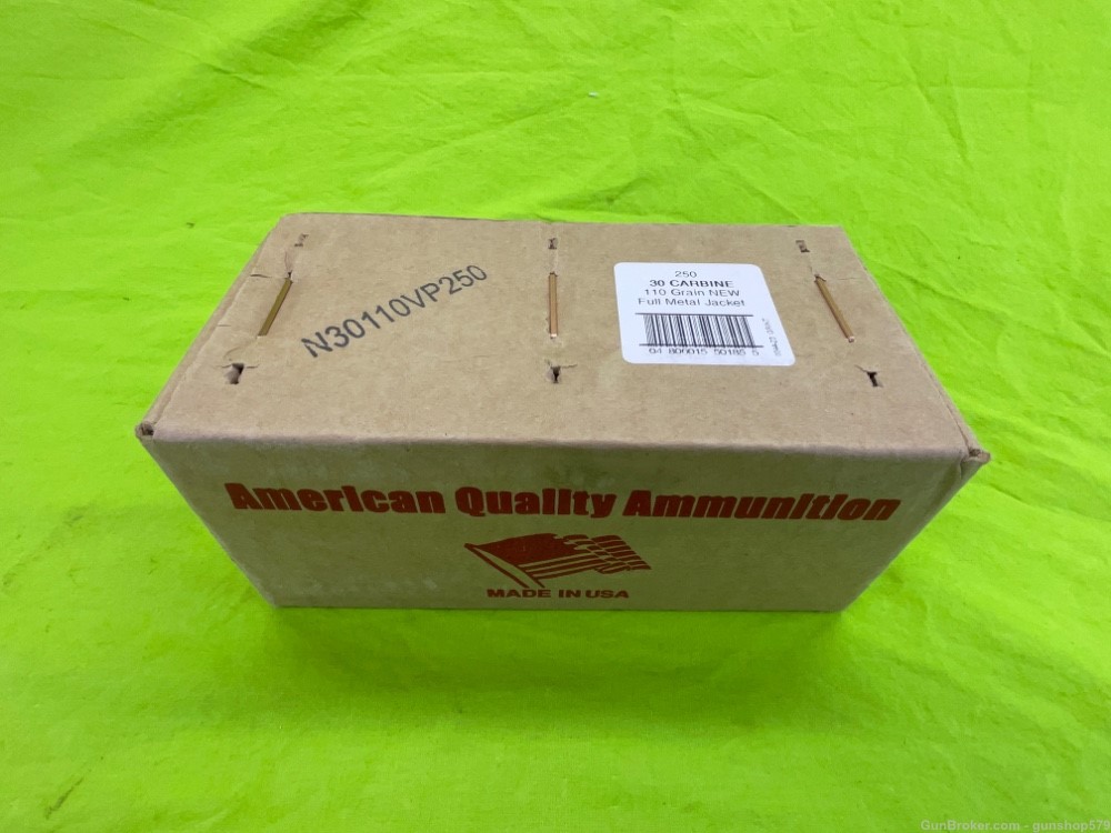 M1 M2 CARBINE 30 CAL 250 ROUNDS BRASS CASED AMMO FMJ TARGET RANGE -img-0