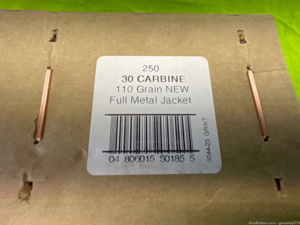 M1 M2 CARBINE 30 CAL 250 ROUNDS BRASS CASED AMMO FMJ TARGET RANGE -img-1