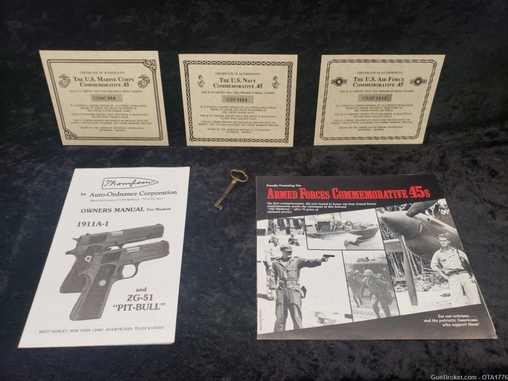 Set of 4 Auto-Ordance 1911 45acp (The American Historical Foundation)-img-13