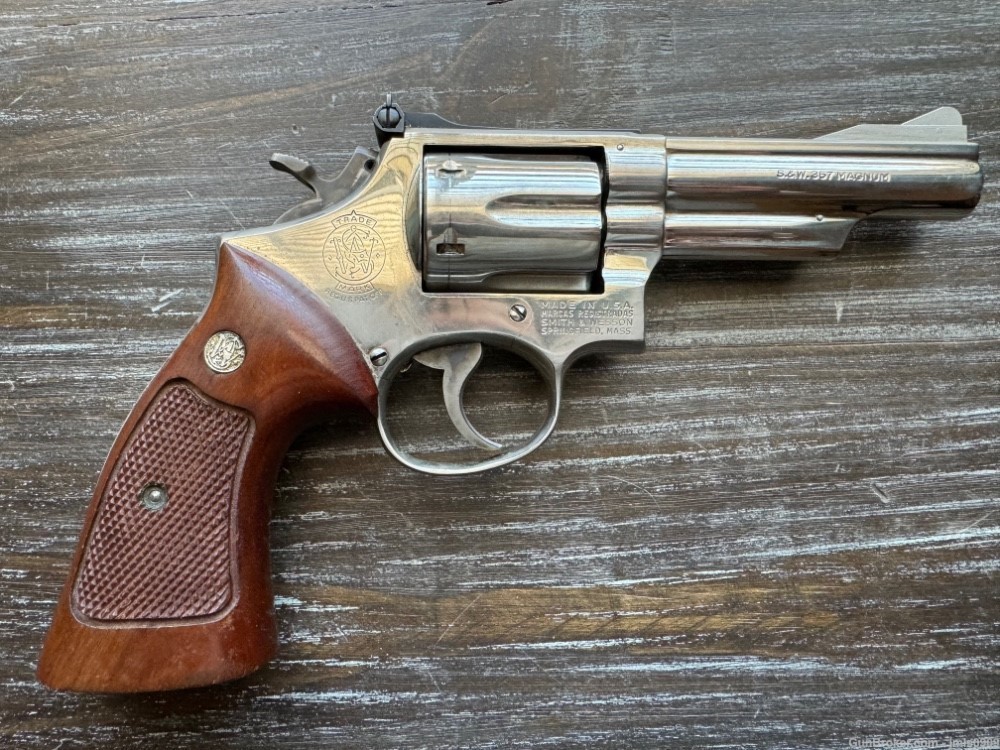 1972 SMITH & WESSON 19-3 COMBAT POLISHED NICKEL .357 MAGNUM NO CC/SHIP FEE-img-0