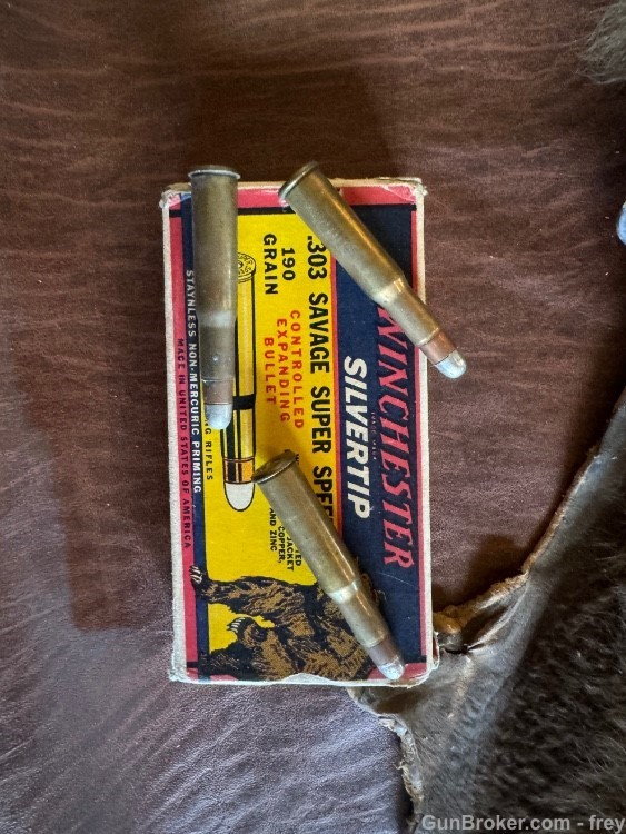 .303 Savage Winchester Silver tip Super Speed 190  20 Rnds & Vintage Box -img-3