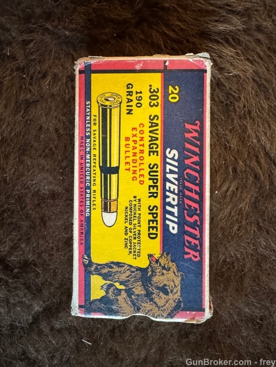 .303 Savage Winchester Silver tip Super Speed 190  20 Rnds & Vintage Box -img-0