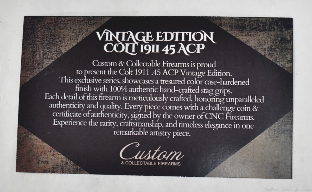 Cnc Firearms CNCVINTAGE1911 Colt 1911 Vintage Limited Edition 45 ACP #280 -img-9