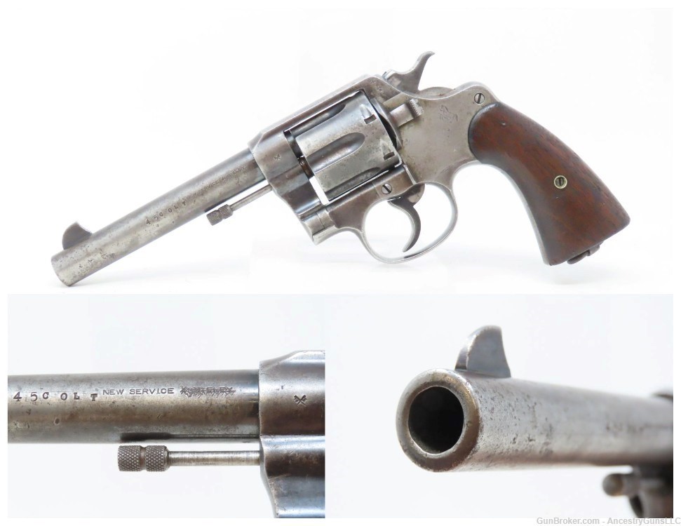 1916 COLT “NEW SERVICE” Model .45 Cal. Double Action C&R SIX-SHOT Revolver -img-0