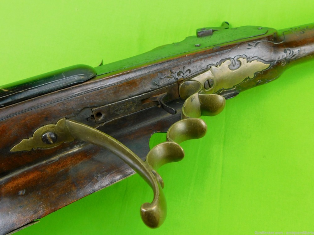 Antique German Austrian 17-18 Century Wheellock Percussion Rifle-img-10