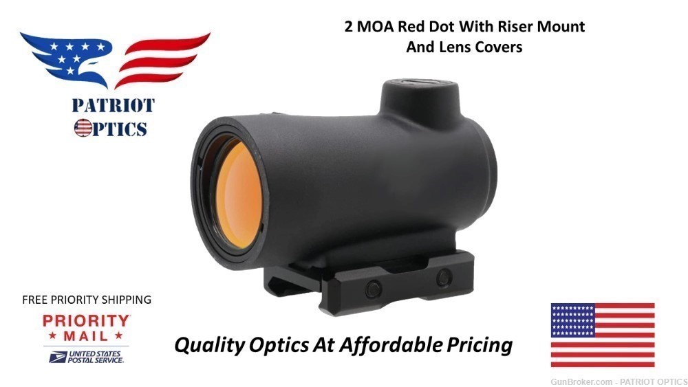 PATRIOT OPTICS Advantage Red Dot 2 MOA 11 Brightness Setting W Riser-img-0