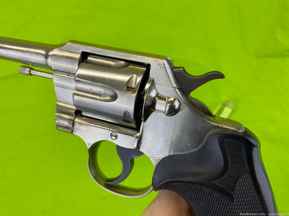 COLT Commando 4 Inch 38 Special Nickel Plated Revolver Police LE Military-img-1