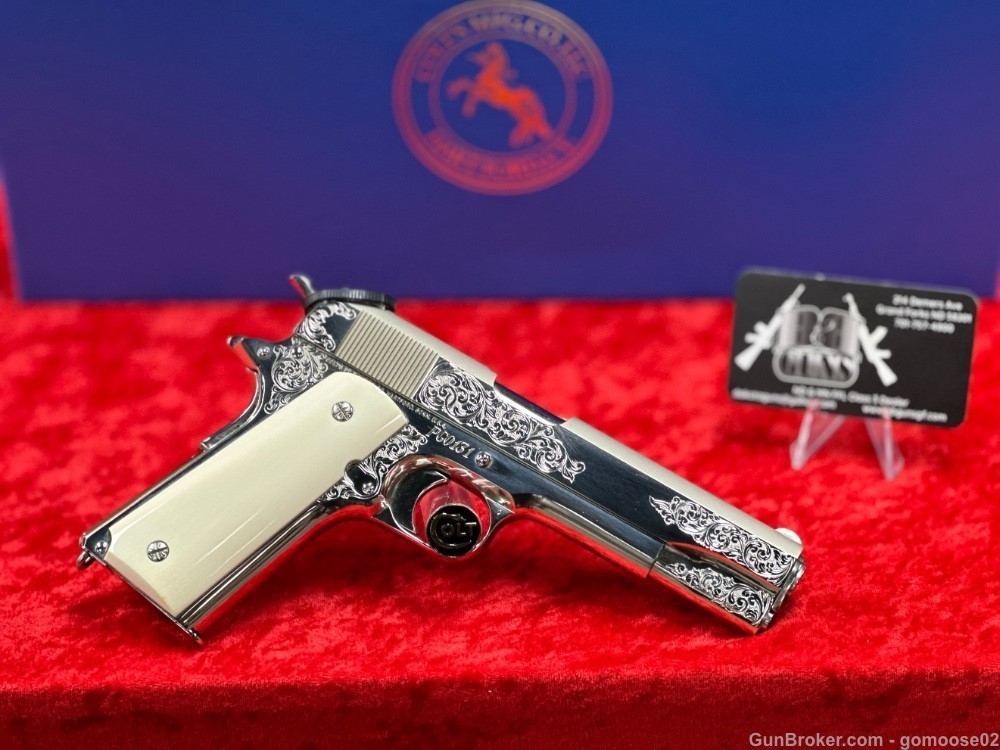 Colt 1911 WWI Presentation Grade Engraved Ivory Grips Limited Edition TRADE-img-19
