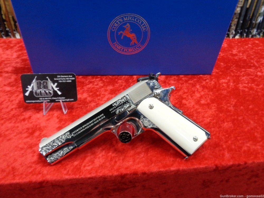 Colt 1911 WWI Presentation Grade Engraved Ivory Grips Limited Edition TRADE-img-3