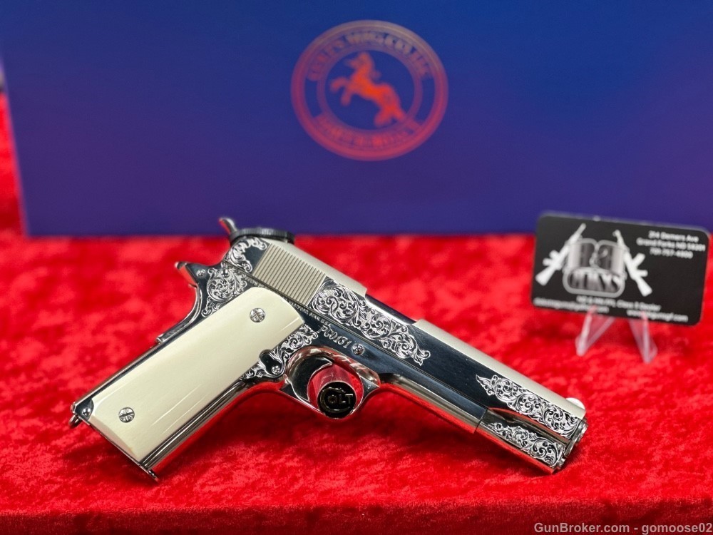 Colt 1911 WWI Presentation Grade Engraved Ivory Grips Limited Edition TRADE-img-18
