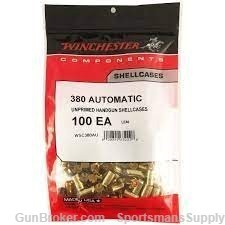 100 Unprimed .380 ACP Handgun Brass Shellcases NIB!-img-0