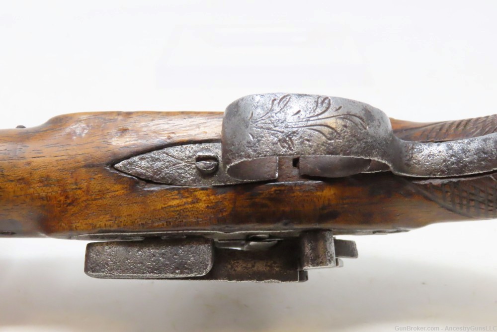 Engraved PATILLA MIQUELET Flintlock “Militia” Belt/Holster Pistol EUROPEAN -img-11