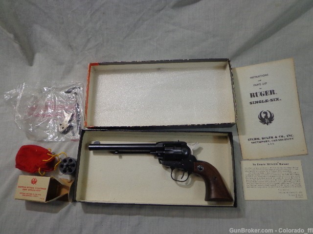 Ruger Single-Six Convertible, 22WMR box w/ .22LR Cylinder include- Like New-img-0